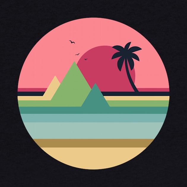 OCEAN SUNSET GEOMETRIC by CloudyStars